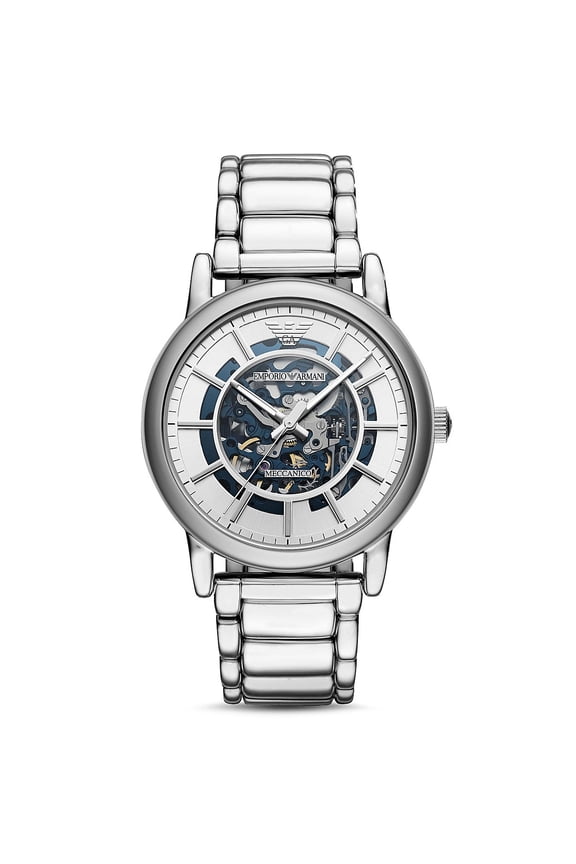 Men's Automatic Stainless Steel Bracelet AR60006 Blue Dial Skeleton Watch 43mm