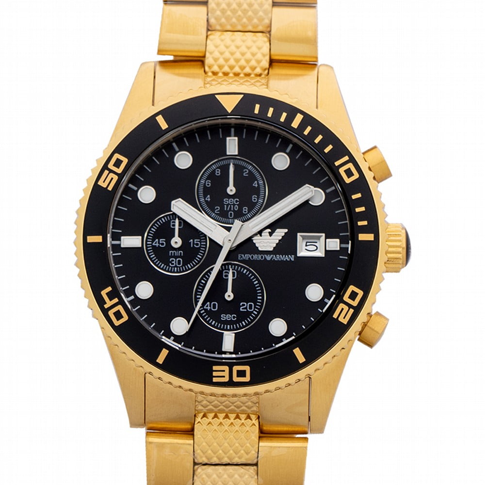 美品　エンポリオアルマーニ　AR-5857 腕時計 Emporio Armani Men's Chronograph Quartz Watch with Metal