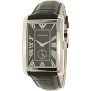 Emporio Armani AR1604 Mens Classic Marco Black Dial Black Croco Leather Strap Watch