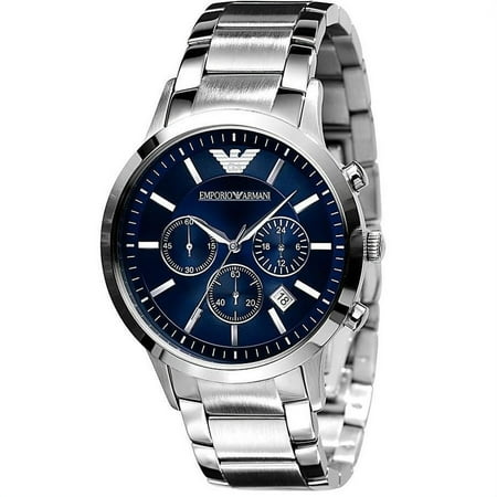 Emporio Armani Men's Classic Stainless Steel Blue Dial Dress Watch AR2448