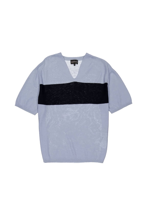 Men's Colour Block V-Neck T-Shirt, Size Large