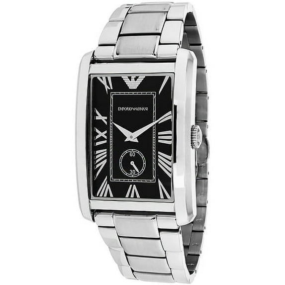 Emporio Armani Men's Emporio Classic Black Dial Stainless Steel Watch AR1608