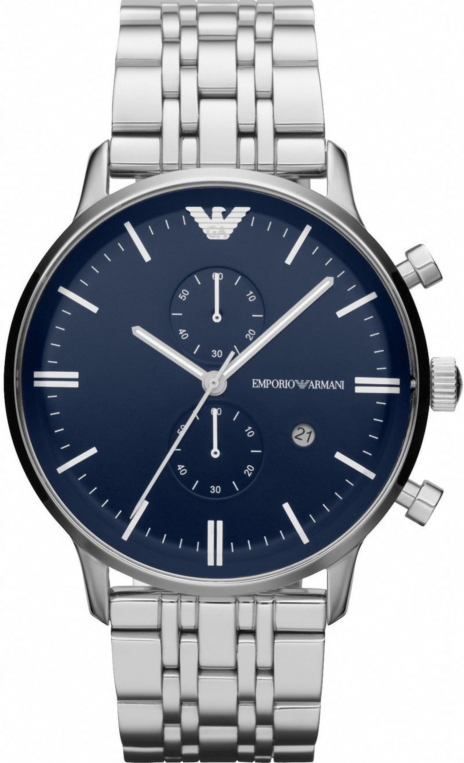 Emporio Armani Men's Chronograph Date Bracelet Strap Watch, Silver/Ros
