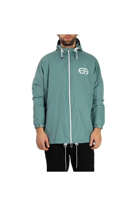 Men's Logo Print Hooded Blouson Jacket, Brand Size 50 (US Size 40)