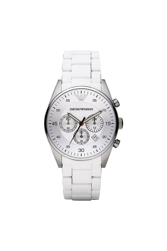Men's Quartz Analog White Dial Stainless Steel 50m Watch AR5859