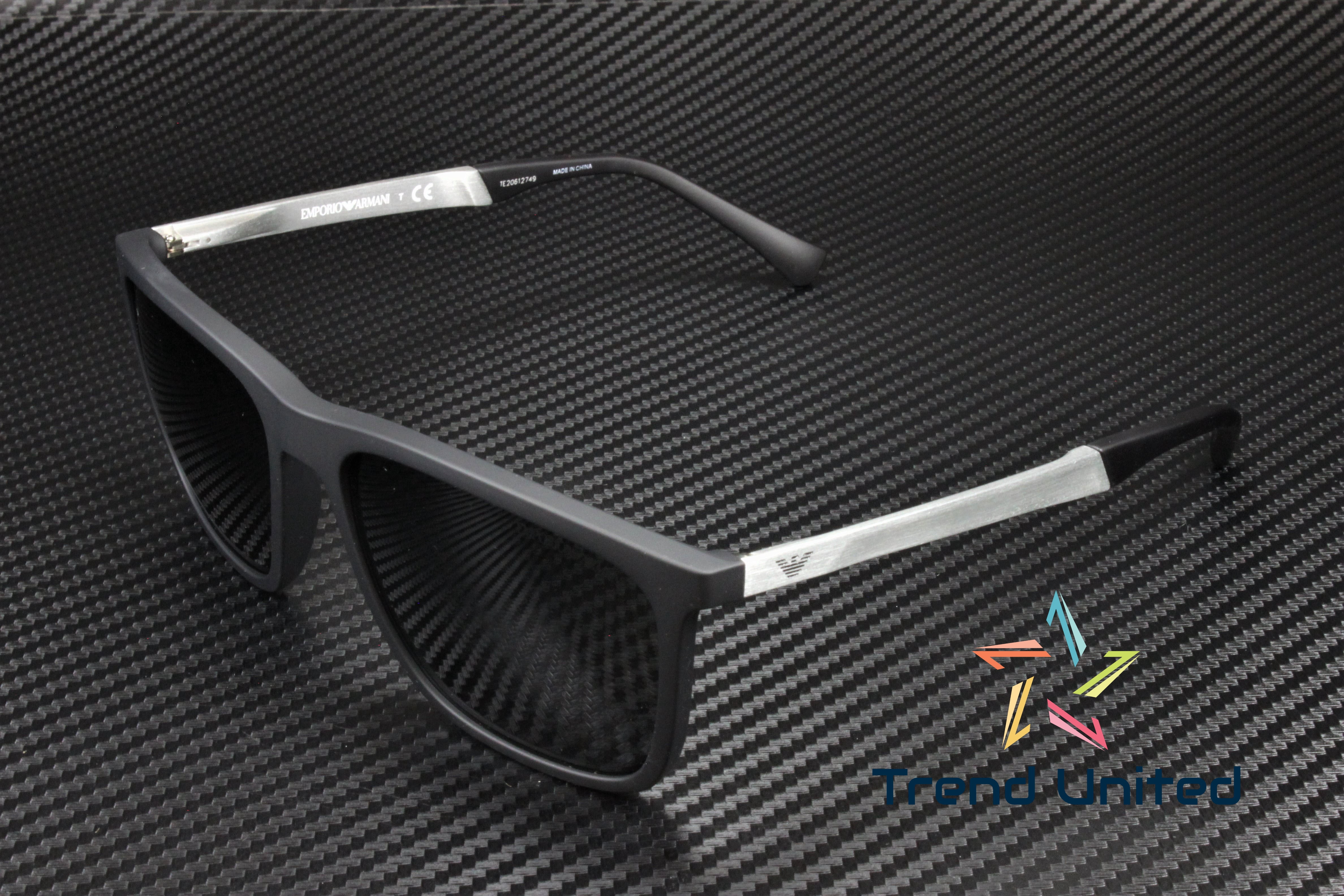 EMPORIO ARMANI EA4150 506387 Rubber Black Grey 59 mm Men's Sunglasses
