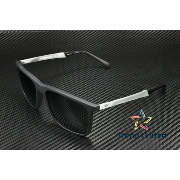 EMPORIO ARMANI EA4150 506387 Rubber Black Grey 59 mm Men's Sunglasses