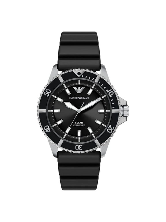 Men's World Explorer Solar Black Dial Quartz Watch AR11788