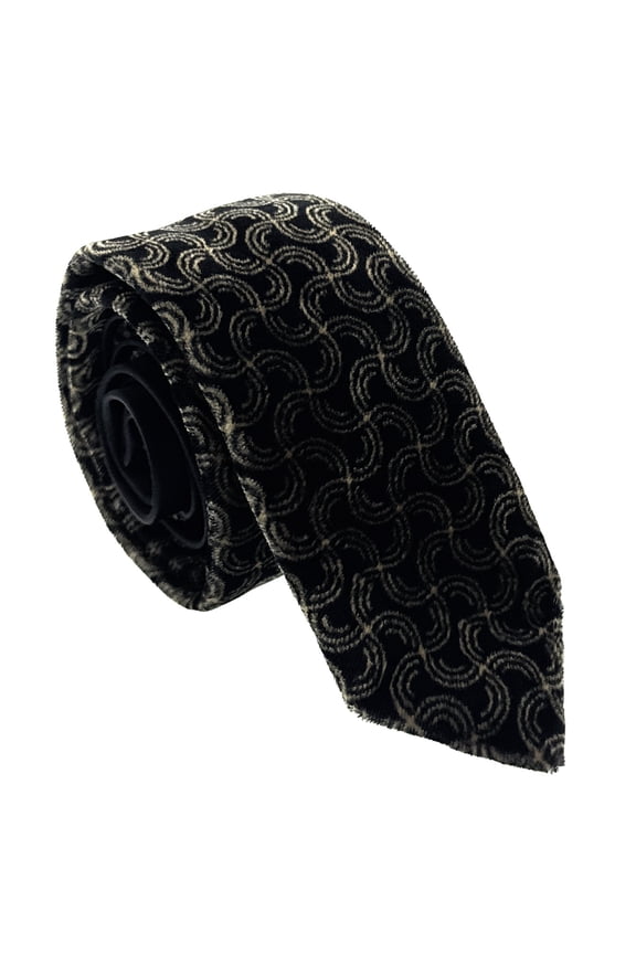 Mens Black & Gold Golden waves Tie Made in Italy for Mens