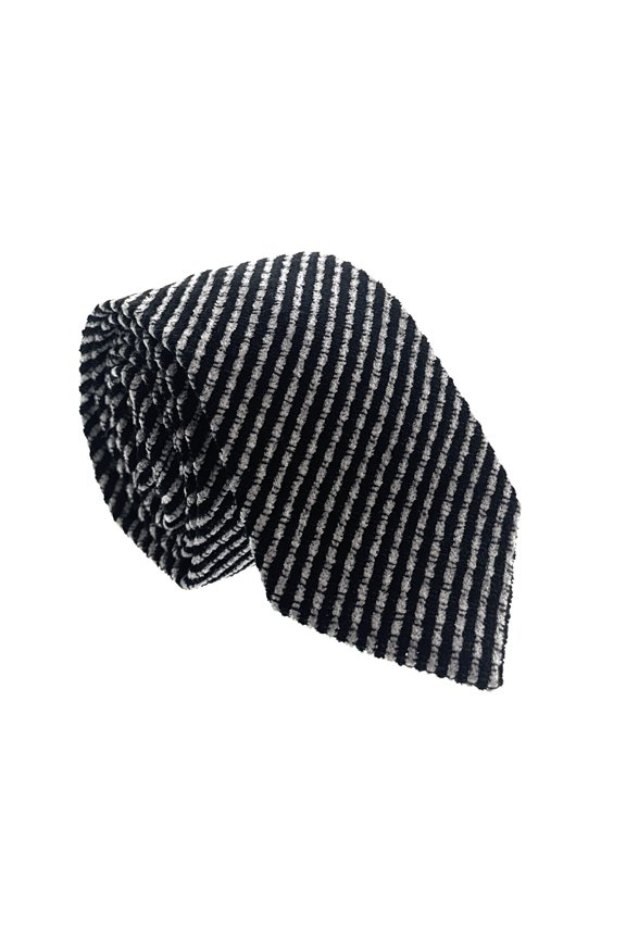 Mens Black Striped Tie Made in Italy for Mens