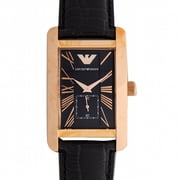 Emporio Armani Mens Classic Leather Strap Designer Watch34 mm AR0168