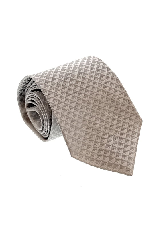 Mens Pearl Grey Armani logo Tie Made in Italy for Mens