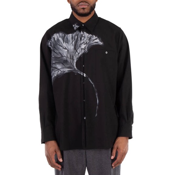 Emporio Armani Nature Print Woven Shirt, Size Large