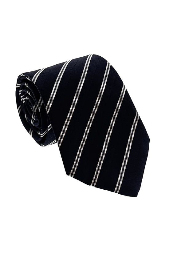 Navy Blue Regimental Stripe Men's Tie, 3" for Mens