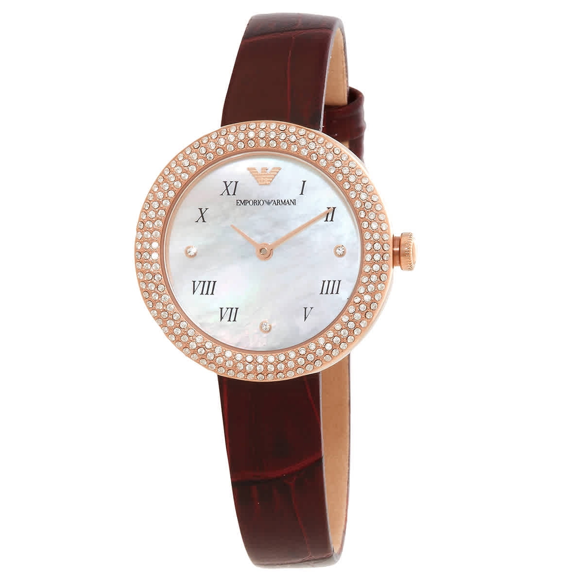 【EMPORIO ARMANI】Kieo Mother-of-Pearl Women's l Watch Emporio Armani Quartz Crystal White Mother of Pearl Dial