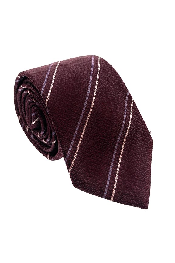Red Regimental Stripe Silk Tie 3in for Mens