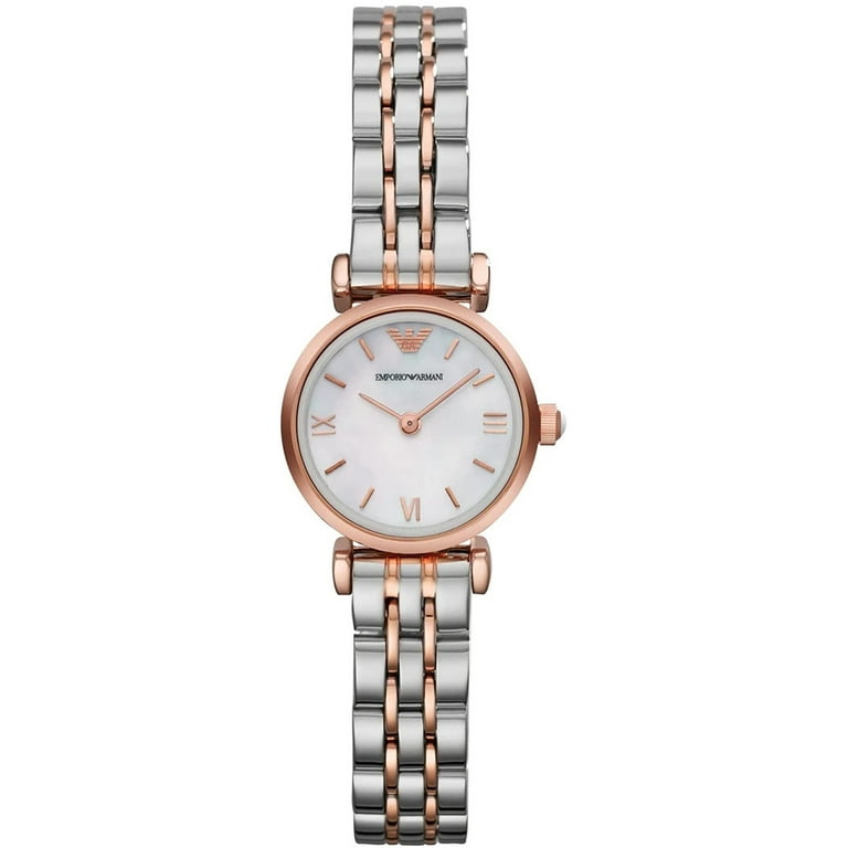 Emporio Armani Quartz White Mother of Pearl Dial Ladies Watch