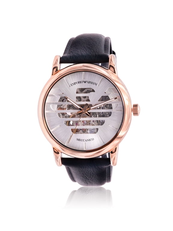 Rose Gold-Tone Leather Automatic Mens Watch
