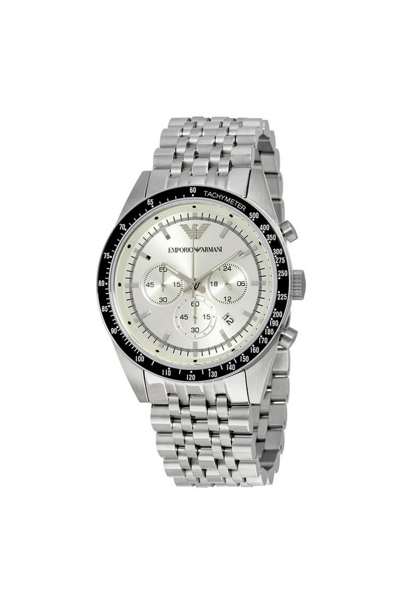 Emporio Armani Sportivo Chronograph Silver Dial Mens Watch AR6073