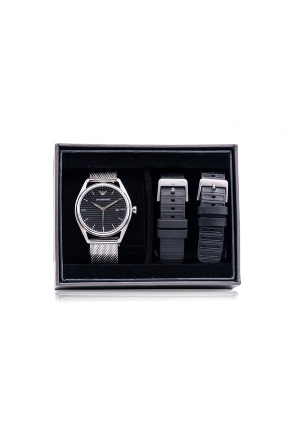 Emporio Armani Stainless Steel Mesh Mens Watch and Interchangeable Strap