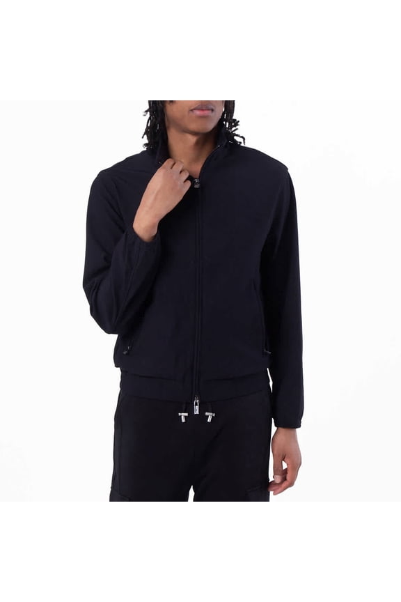 Stretch Nylon Cannete-Effect Louson Jacket, Brand Size 46 (US Size 36)