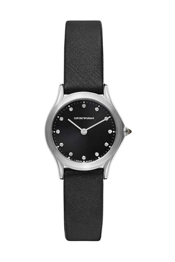 ARS7600 Swiss Made Classic Analog Women's Watch w/ Black Satin Strap
