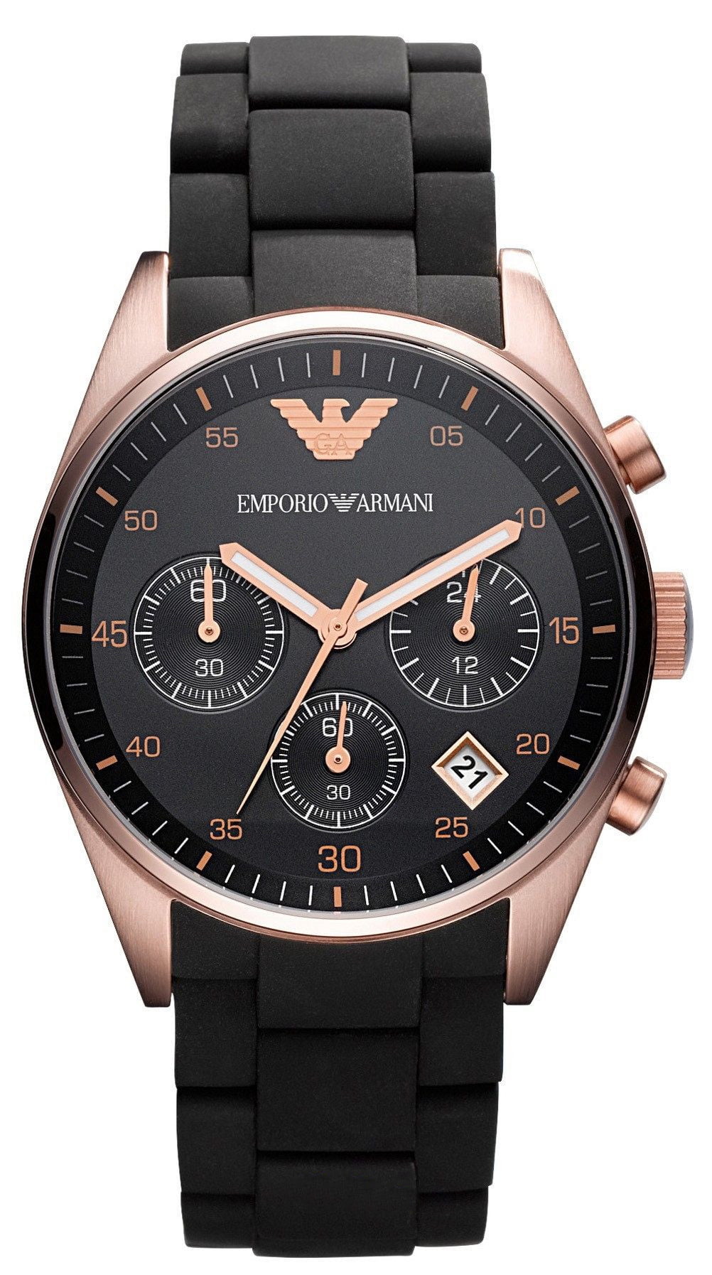 Emporio Armani Women's Tazio Chronograph Rose Gold Polyurethane Watch AR5906