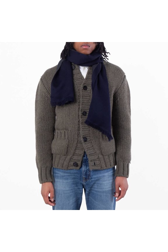 Wool Scarf With Jacquard Logo Lettering, Size One Size