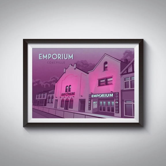 Emporium Coalville Nightclub Leicester Rave Culture Art, Unframed Paper Poster 8x10in