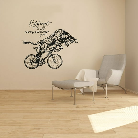 Empower Bull Bulls Motivation Quote Animal Animals Life Quotes Wall Sticker Art Decal for Girls Boys Room Bedroom Nursery House Fun Home Decors Stickers Wall Arts Vinyl Decoration Size (20x20 inch)