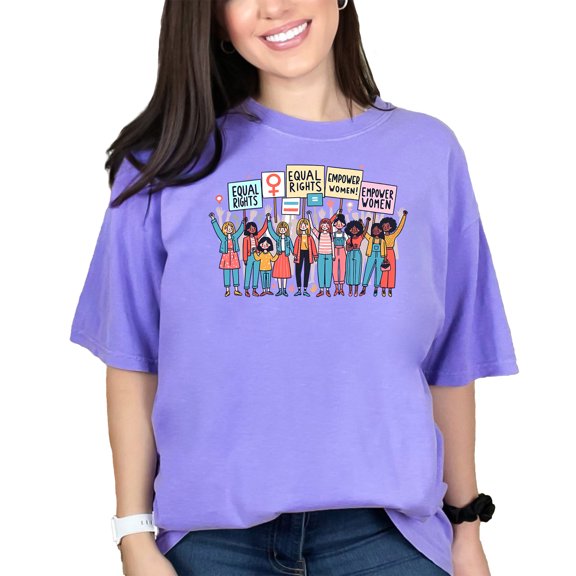 Empower Women T-Shirt, Equal Rights Tee, Feminist T-Shirt, Women Empowerment Shirt, Gender Equality Top, Social Justice Tee, Violet Comfort Colors T-Shirt, Large