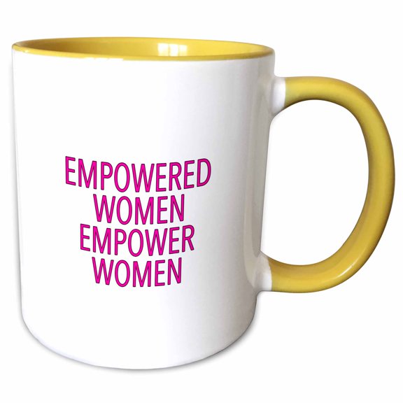 3drose, Empowered Women Empower Women Pink, 11oz Two-tone Yellow Mug