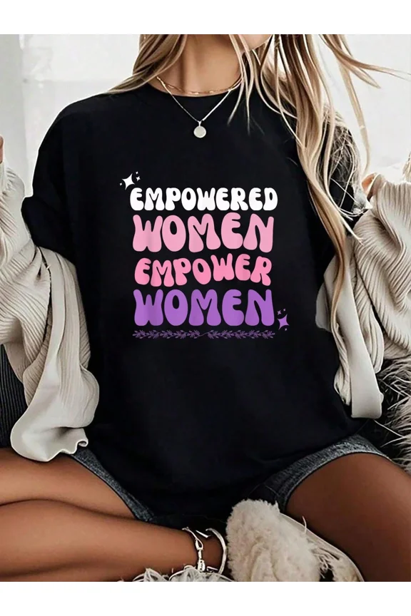 Empowered Women Empower Women T-Shirt - Retro Graphic Tee for Women - Motivational Feminist Shirt