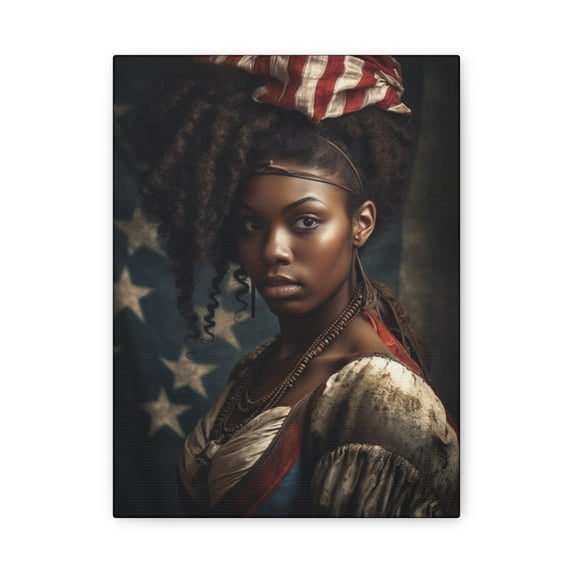 "Empowered in Red, White, and Blue: A Celebration of Heritage and Strength" - Matte Canvas, Stretched