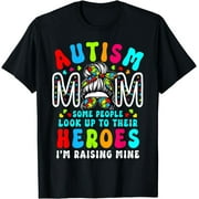 Empowering Autism Advocate: Proud Mom of a Groovy Hero in a Messy Bun - Black 2X-Large