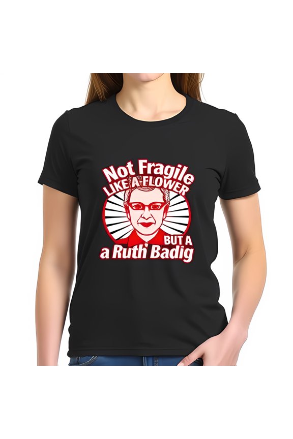 Empowering Black Cotton Short Sleeve T-Shirt with Bold Graphic Design & Unique 'Badig' Typo - Casual Statement Wear