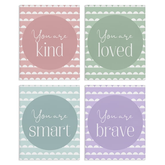 Stupell Industries Empowering Confidence Statements 4 Piece Canvas Wall Art Set, design by Christine Simpson Art