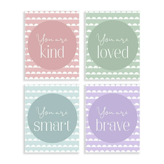 Stupell Industries Empowering Confidence Statements 4 Piece Wall Plaque Art Set, design by Christine Simpson Art