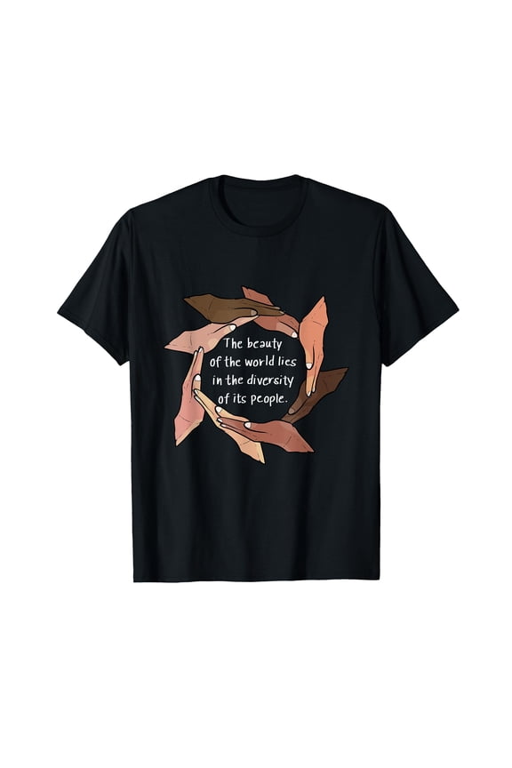 Empowering Diversity Hands Graphic T-Shirt Promotes Unity & Equality