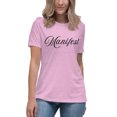 thumbnail image 1 of Empowering & Inspirational Women’s Manifest T-Shirt, Women Tshirt Graphic, Women T Shirts Short Sleeve (Heather Prism Lilac, L), 1 of 6