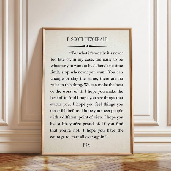 Empowering Literary Quote Wall Art Print