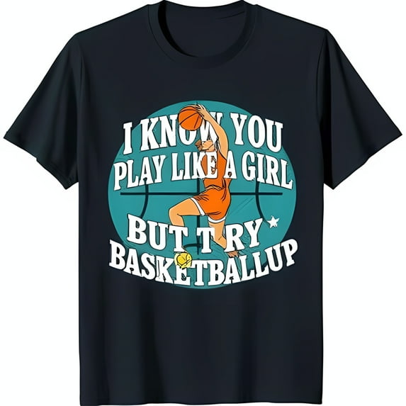 Empowerment Black T-Shirt with Graphic: 'Play Like a Girl'