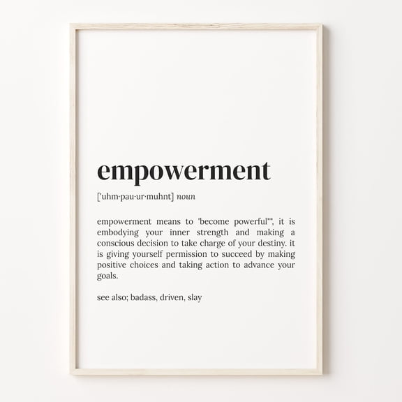 Empowerment Definition Dictionary Quote Art, Unframed Canvas