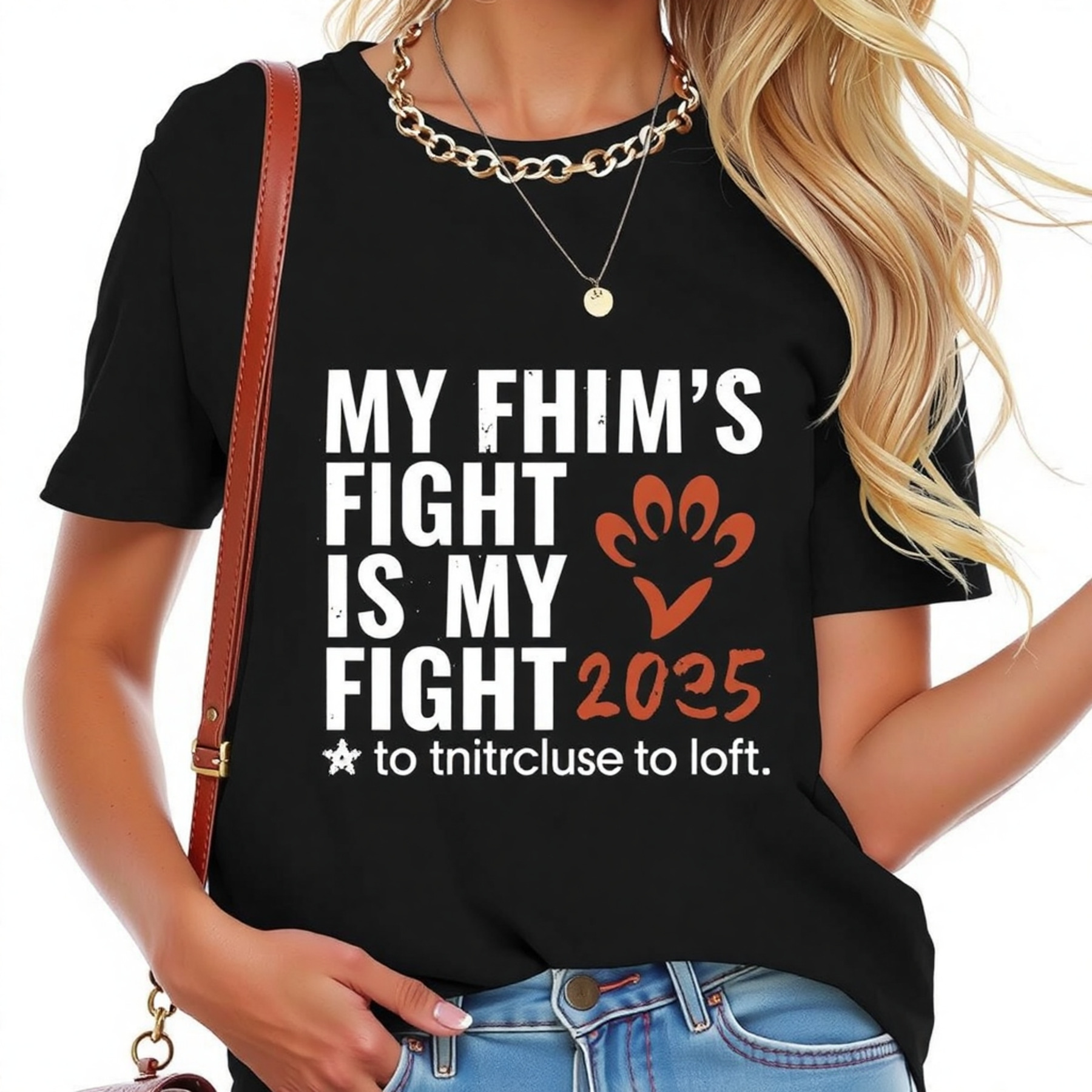 Empowerment TShirt "MY FHIM'S FIGHT IS MY FIGHT 2025" with Print