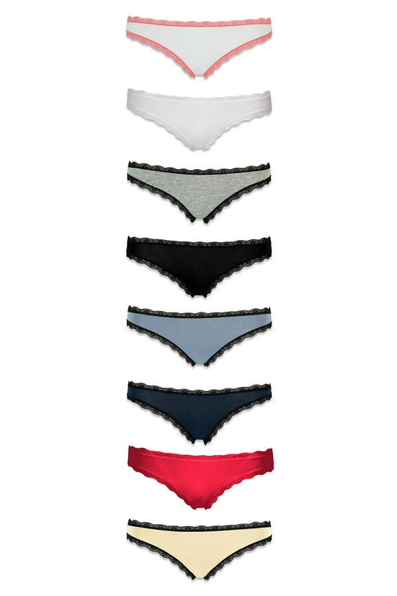 Cotton Underwear Women, 8 Pack Womens Bikini Seamless Ladies Cheeky Panty