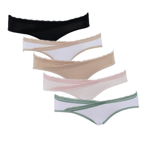 Emprella Maternity Underwear Under Bump, 5 Pack Women Cotton Pregnancy Postpartum Panties - XL