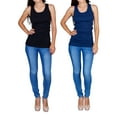 thumbnail image 1 of Emprella Tank Tops for Women 2-Pack Ribbed Racerback Tanks - Black/Navy - Small, 1 of 5