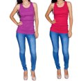 thumbnail image 1 of Emprella Tank Tops for Women 2-Pack Ribbed Racerback Tanks - Purple/Red - Medium, 1 of 3
