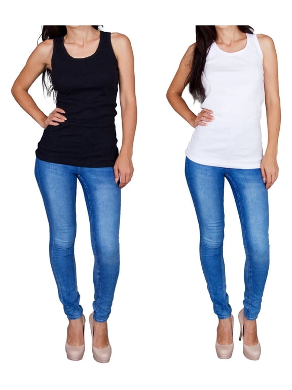Tank Tops for Women 2-Pack Ribbed Racerback Tanks (Small)