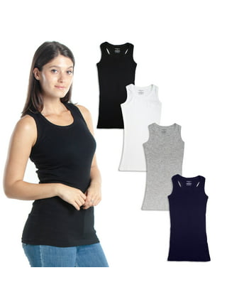 Emprella Tank Tops for Women 3 Pack Assorted Ribbed Racerback Tanks (Small)  